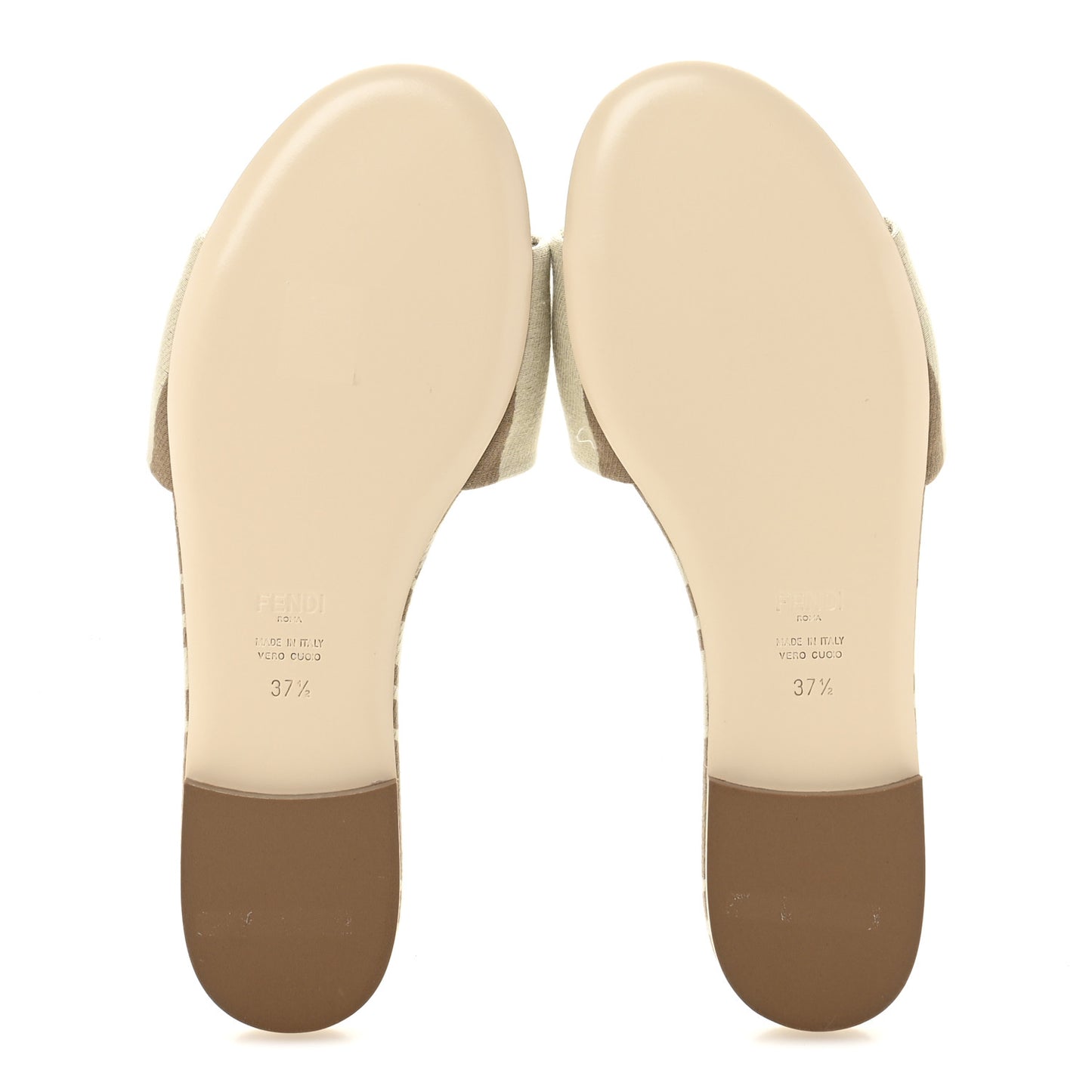 Woven Jacquard Logo Flat Slide Sandals 37 Black Sand 37.5 Beige Sand