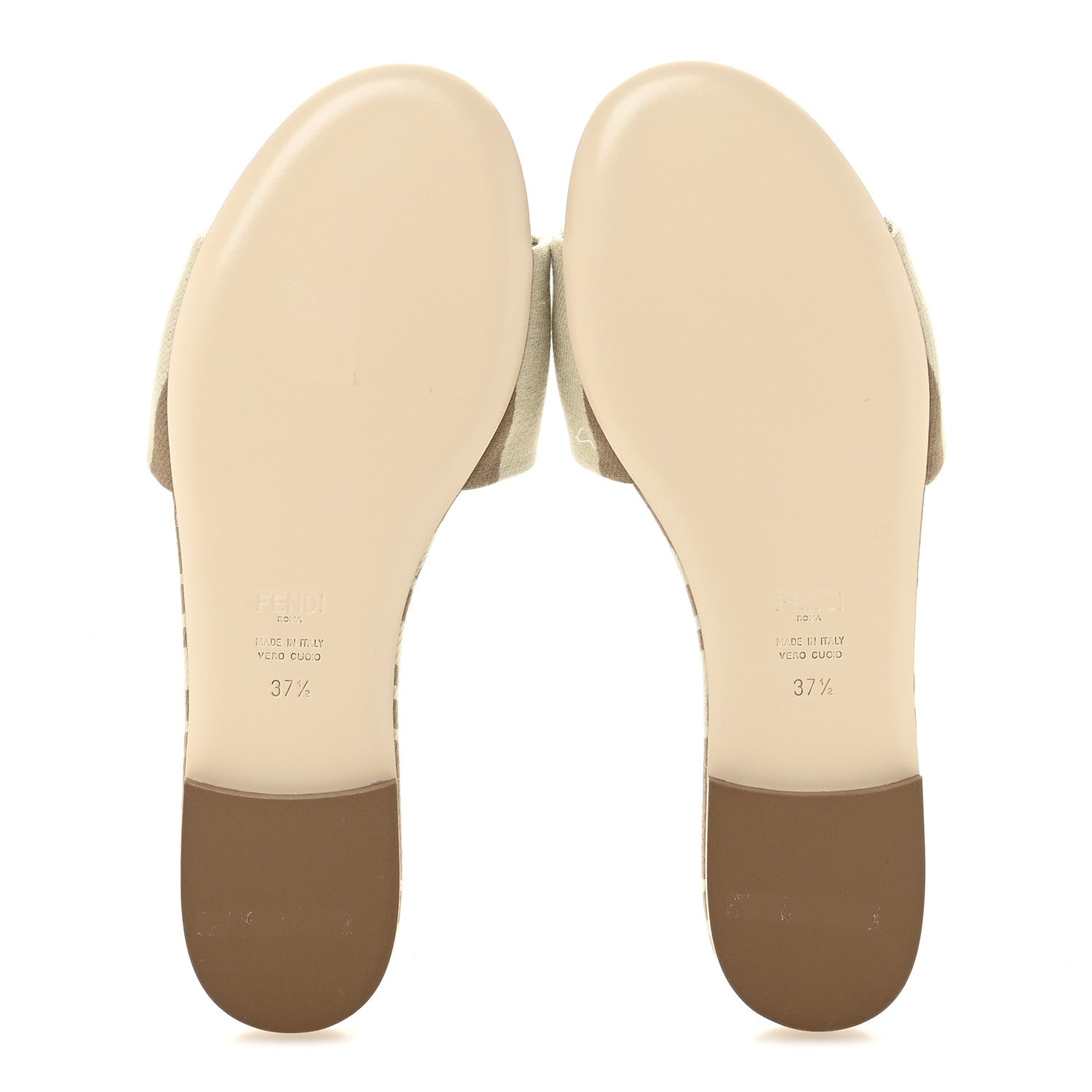 Fendi Woven Jacquard Logo Flat Slide Sandals 37 Black Sand 37.5 Beige Sand 6 of 10