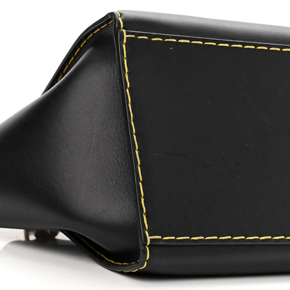 Celine Smooth Calfskin Yellow Stitching Medium Trapeze Black 8 of 10