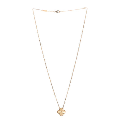 Van Cleef & Arpels 18K Yellow Gold Guilloche Vintage Alhambra Pendant Necklace 3 of 6