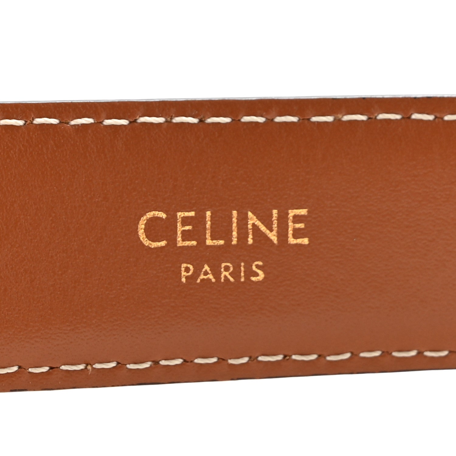 Celine Box Calfskin Medium 25mm Triomphe Belt 75 30 Tan 5 of 9