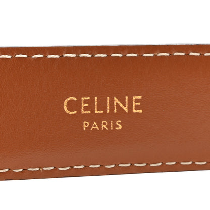 Celine Box Calfskin Medium 25mm Triomphe Belt 75 30 Tan 5 of 9