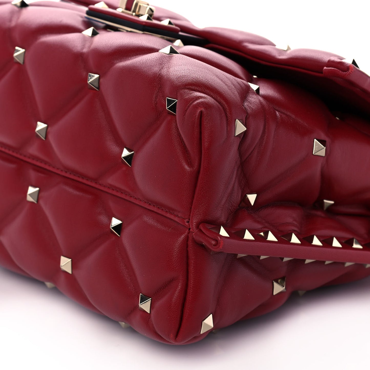Nappa Medium Candystud Top Handle Bag Rosso Valentino