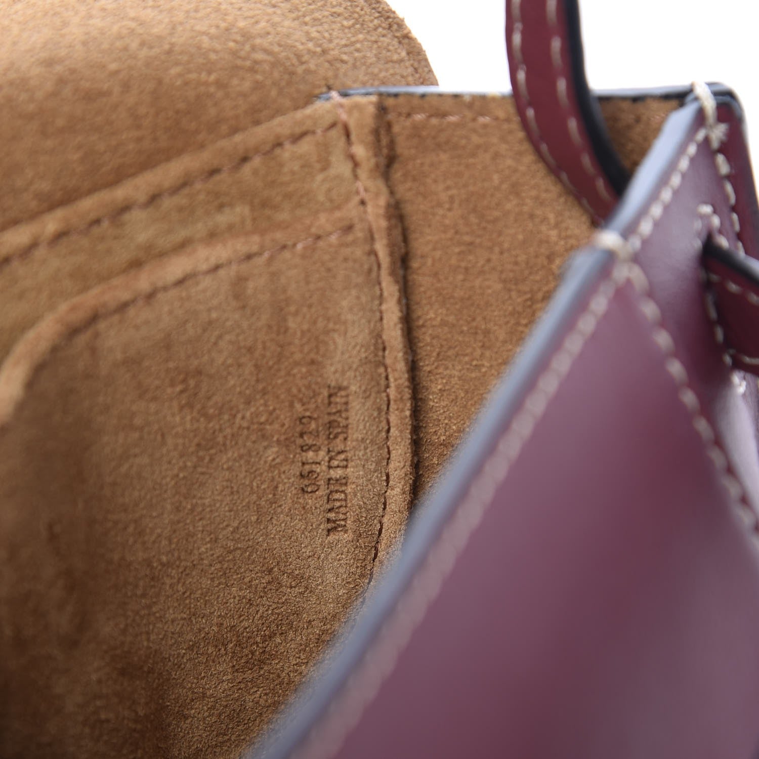 Loewe Calfskin Mini Gate Crossbody Bag Wine 8 of 8