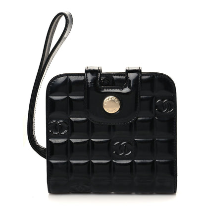 Chanel Patent Square Quilted CC Wristlet Wallet Black 1 of 6