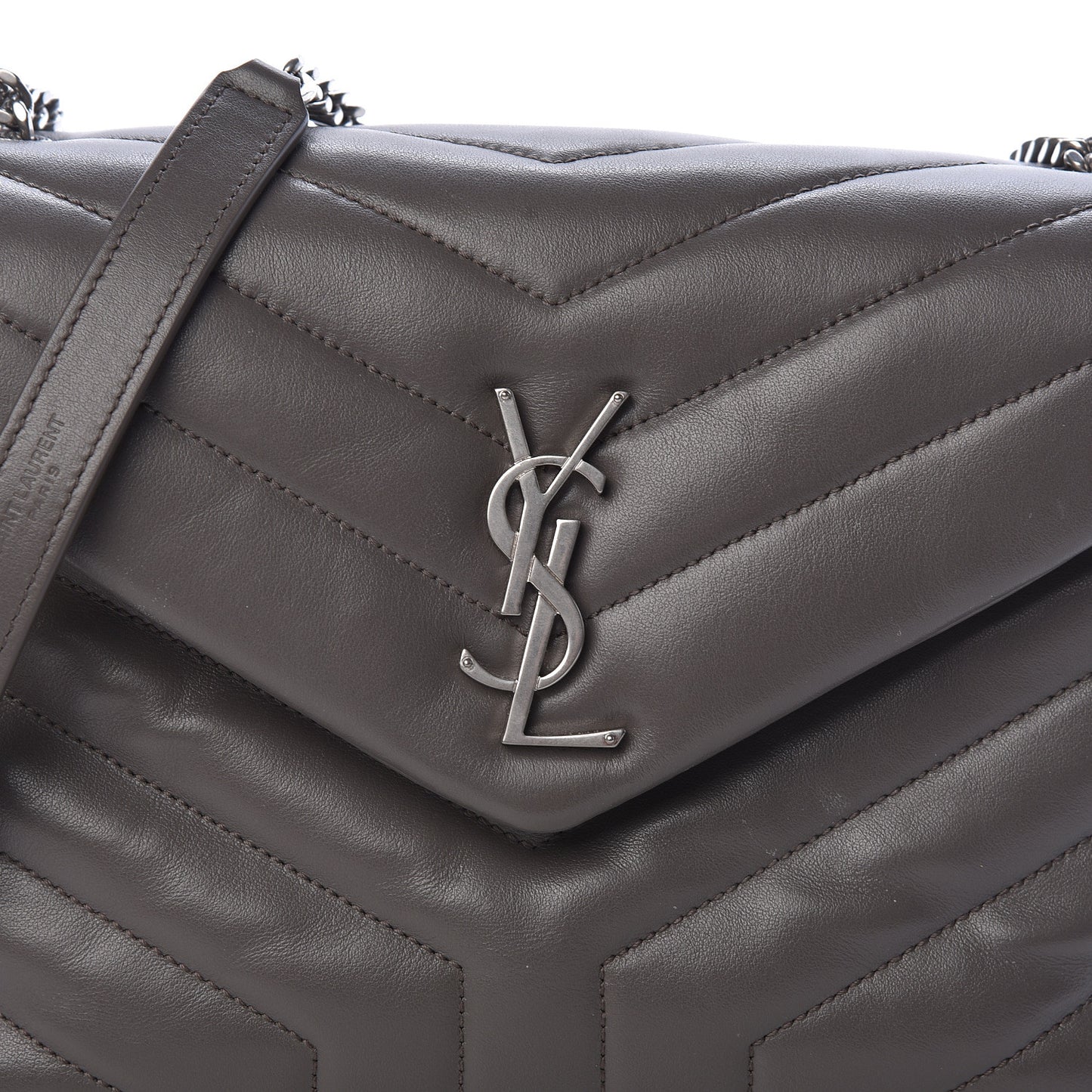 Calfskin Y Quilted Monogram Small Loulou Chain Satchel Earth