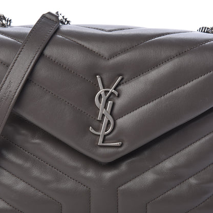 Saint Laurent Calfskin Y Quilted Monogram Small Loulou Chain Satchel Earth 8 of 11