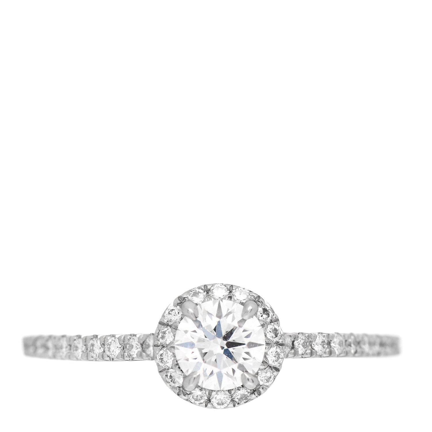 Tiffany Platinum Diamond .38ct Soleste Round Engagement Ring 54 7 2 of 6