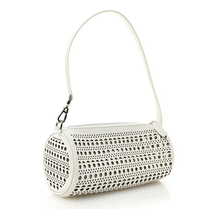 Alaia Calfskin Vienne Small Tube Bag White Optique 3 of 10