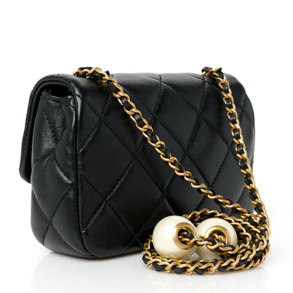 Chanel Lambskin Pearl Quilted Mini Flap Black 3 of 12