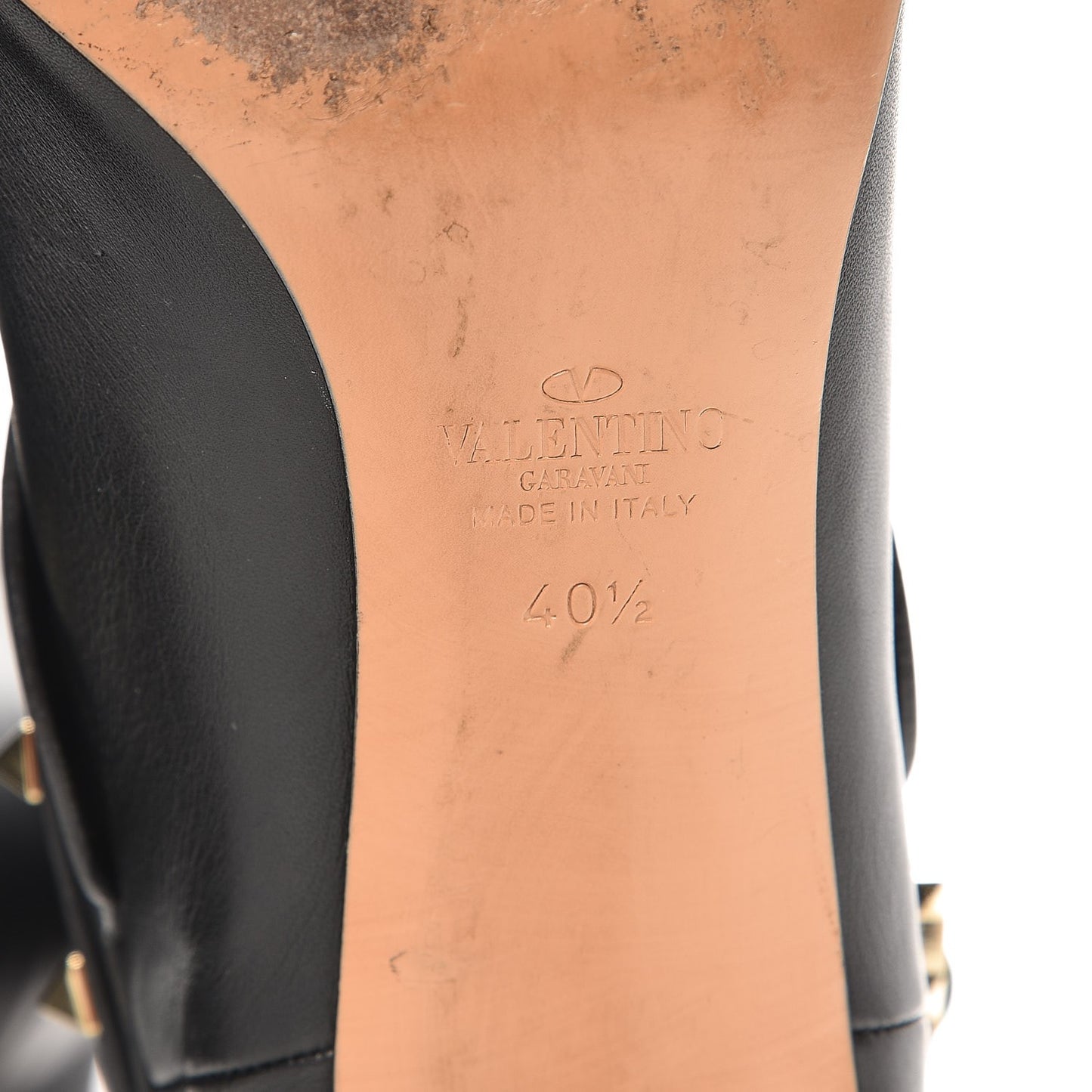 Calfskin Rockstud Over The Knee Boots 40.5 Black