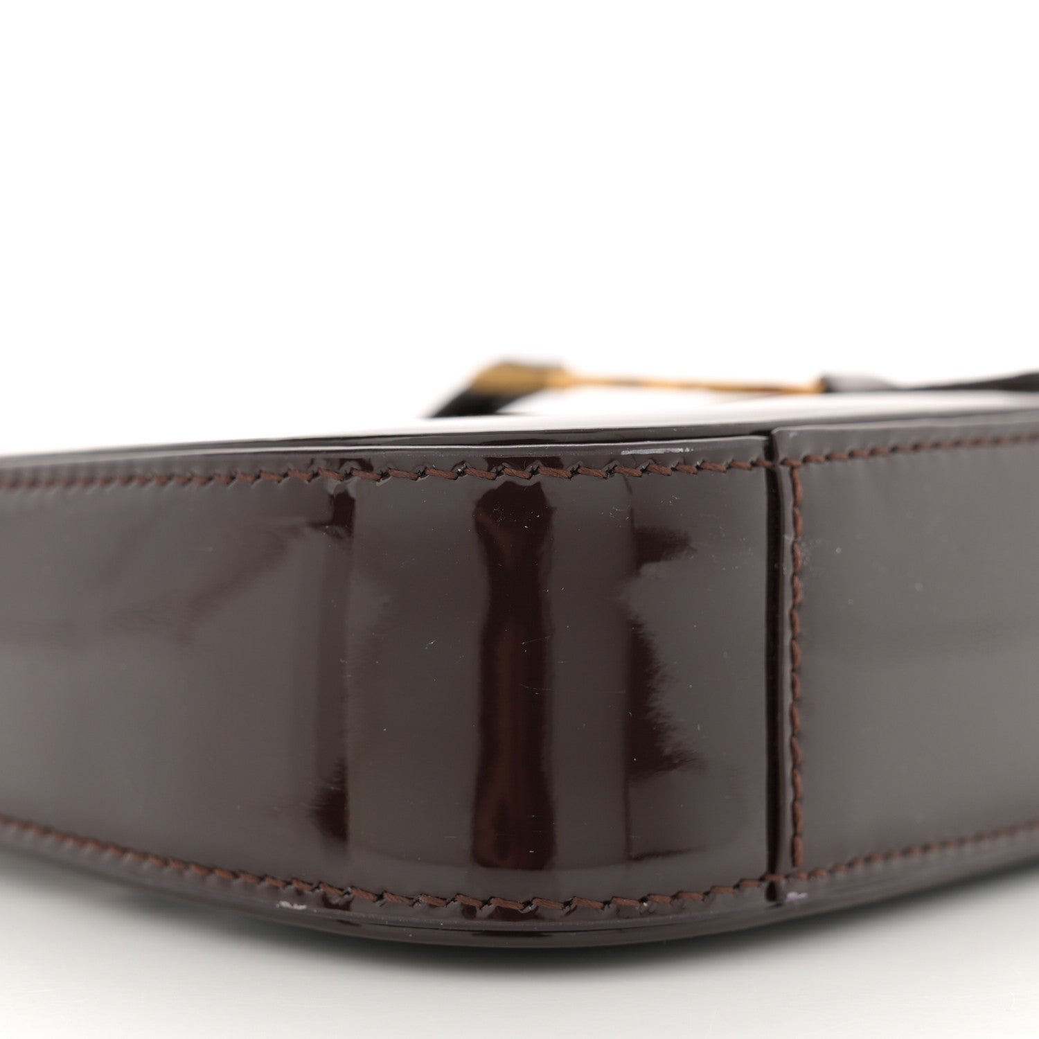 Saint Laurent Patent Calfskin Le 5 A 7 Mini Hobo Spicy Chocolate 9 of 13