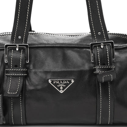 Prada Soft Calf Shoulder Bag Black 8 of 12