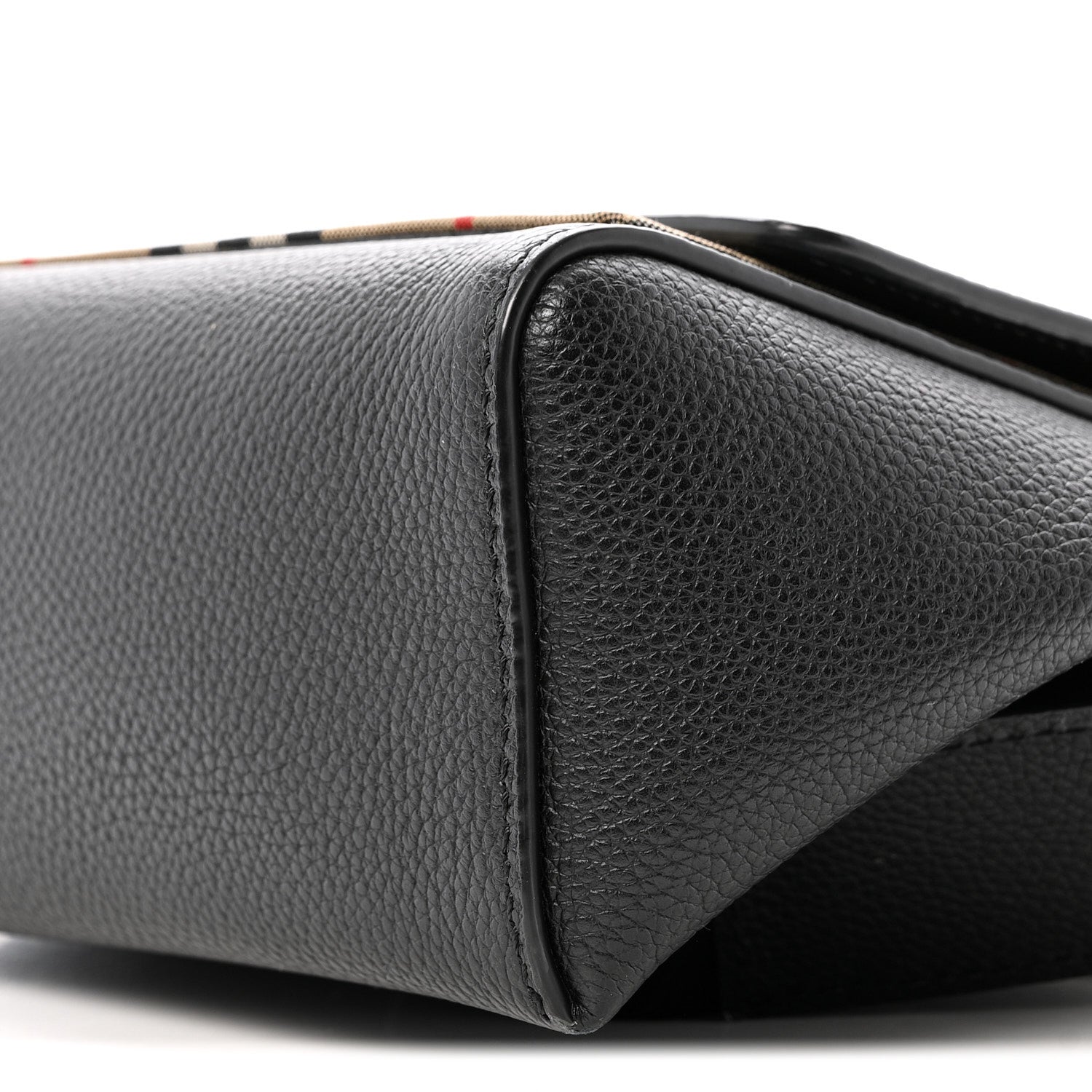 Burberry Coated Canvas Calfskin Vintage Check Medium Note Crossbody Bag Black 10 of 14