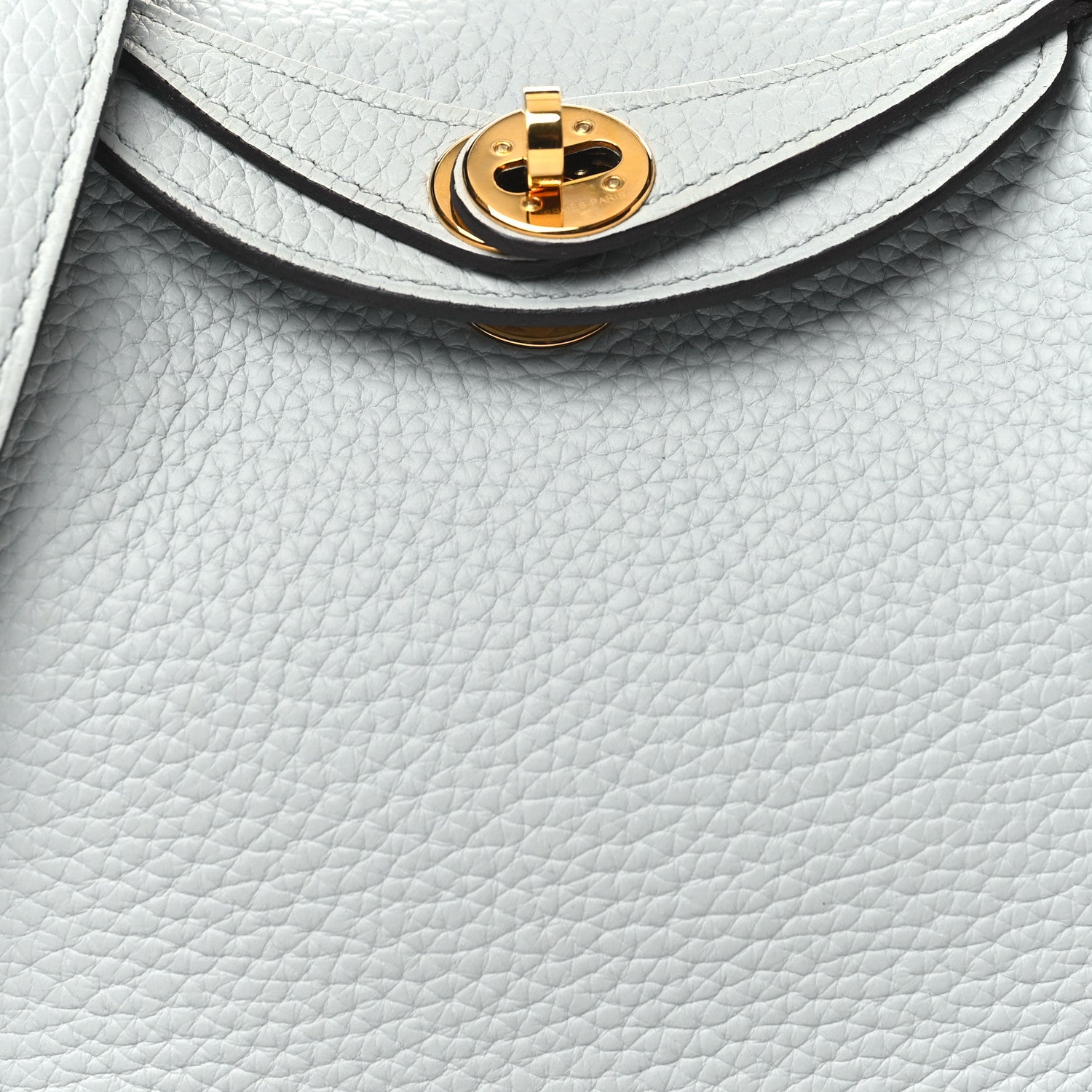 Hermes Taurillon Clemence Mini Lindy 20 Bleu Pale 8 of 11