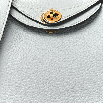 Hermes Taurillon Clemence Mini Lindy 20 Bleu Pale 8 of 11