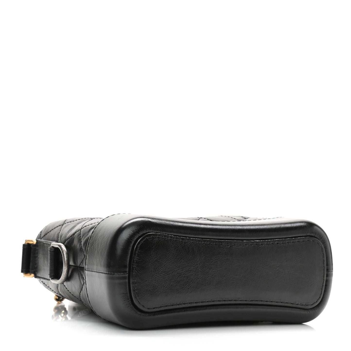 Aged Calfskin Quilted Small Gabrielle Hobo Black