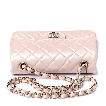 Chanel Iridescent Calfskin Quilted Mini Rectangular Flap Beige 10 of 12