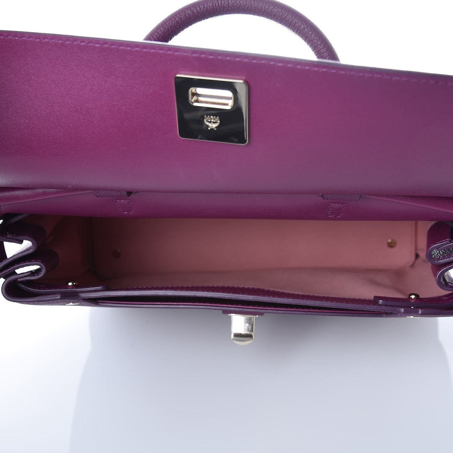 Grained Calfskin Large Milla Convertible Backpack Mystic Purple