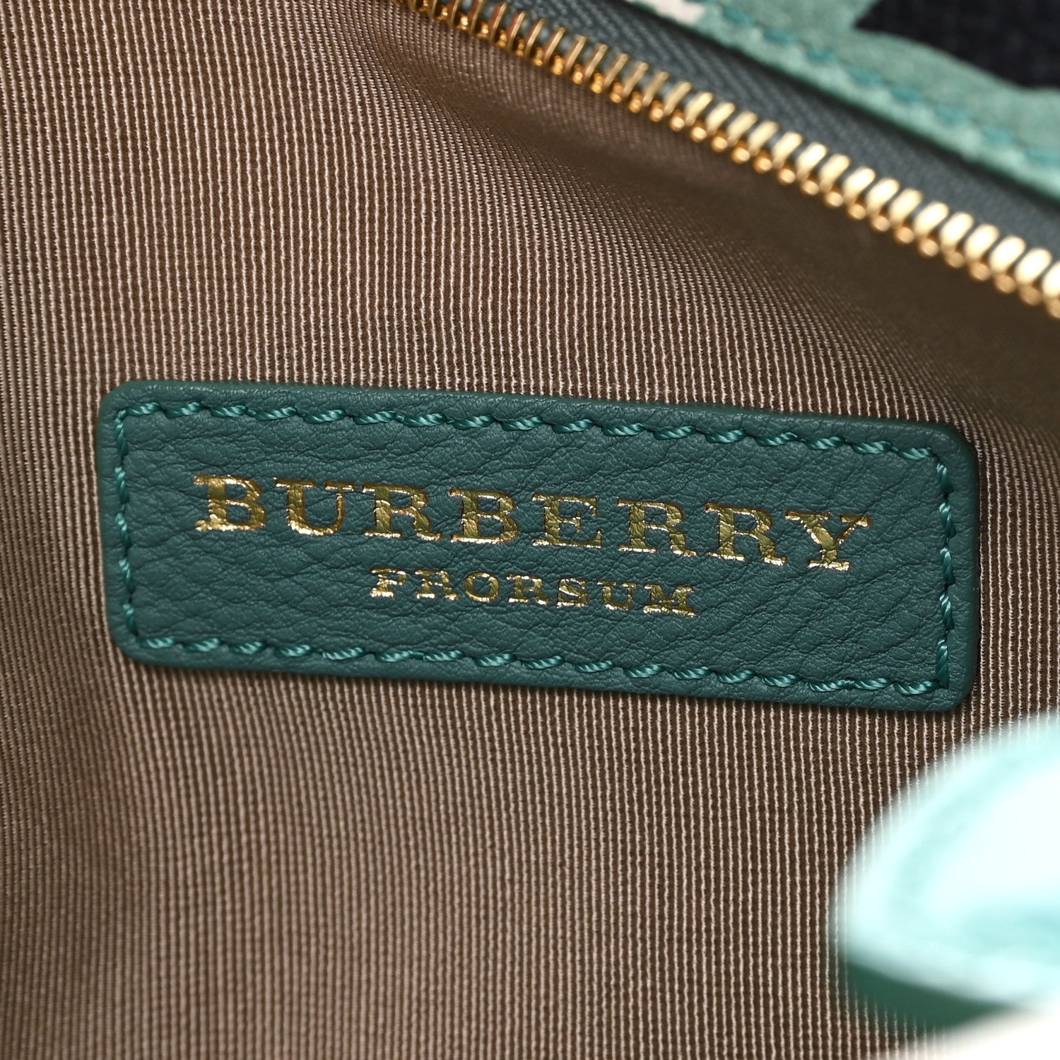 Burberry Prorsum Grained Calfskin Print Pouch Lawn Green Aqua Green 6 of 9