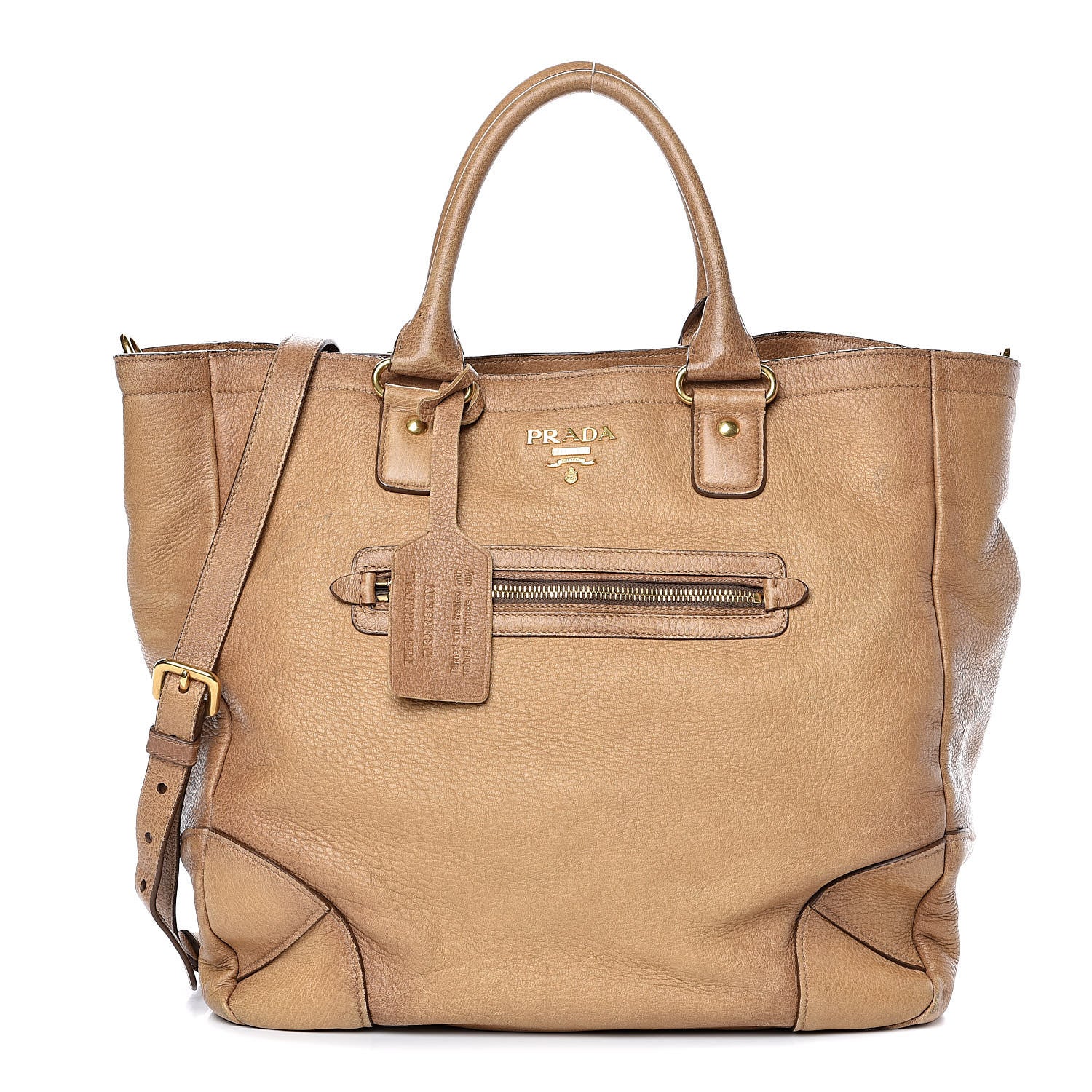 Prada Vitello Daino Shopping Tote Sughero 1 of 20