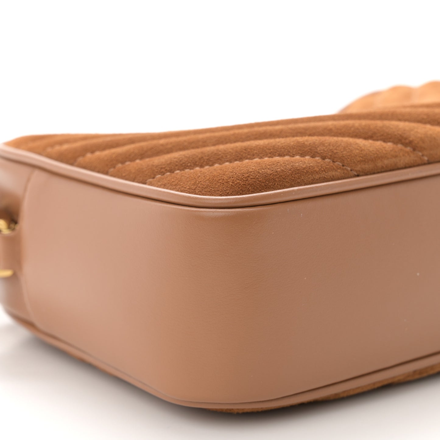 Suede Matelasse Monogram Lou Camera Bag Cinnamon