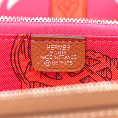 Hermes Epsom Silk'in Compact Wallet Gold Rose Mexico Bougainvillier 11 of 16