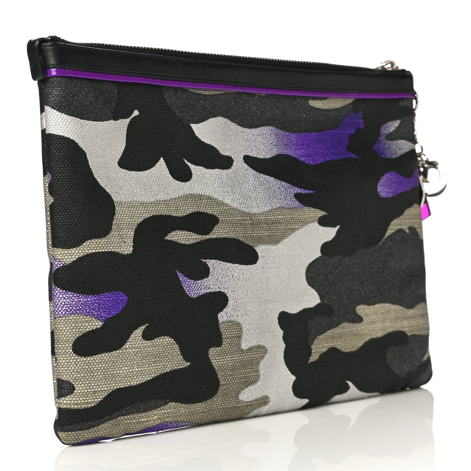 Christian Dior Canvas Camouflage Anselm Reyle Zip Pouch 3 of 10