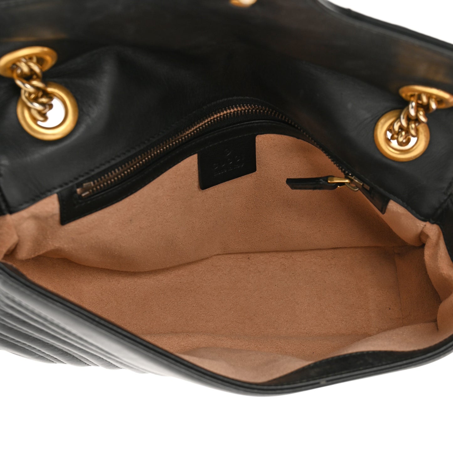 Calfskin Matelasse Small GG Marmont Shoulder Bag Black