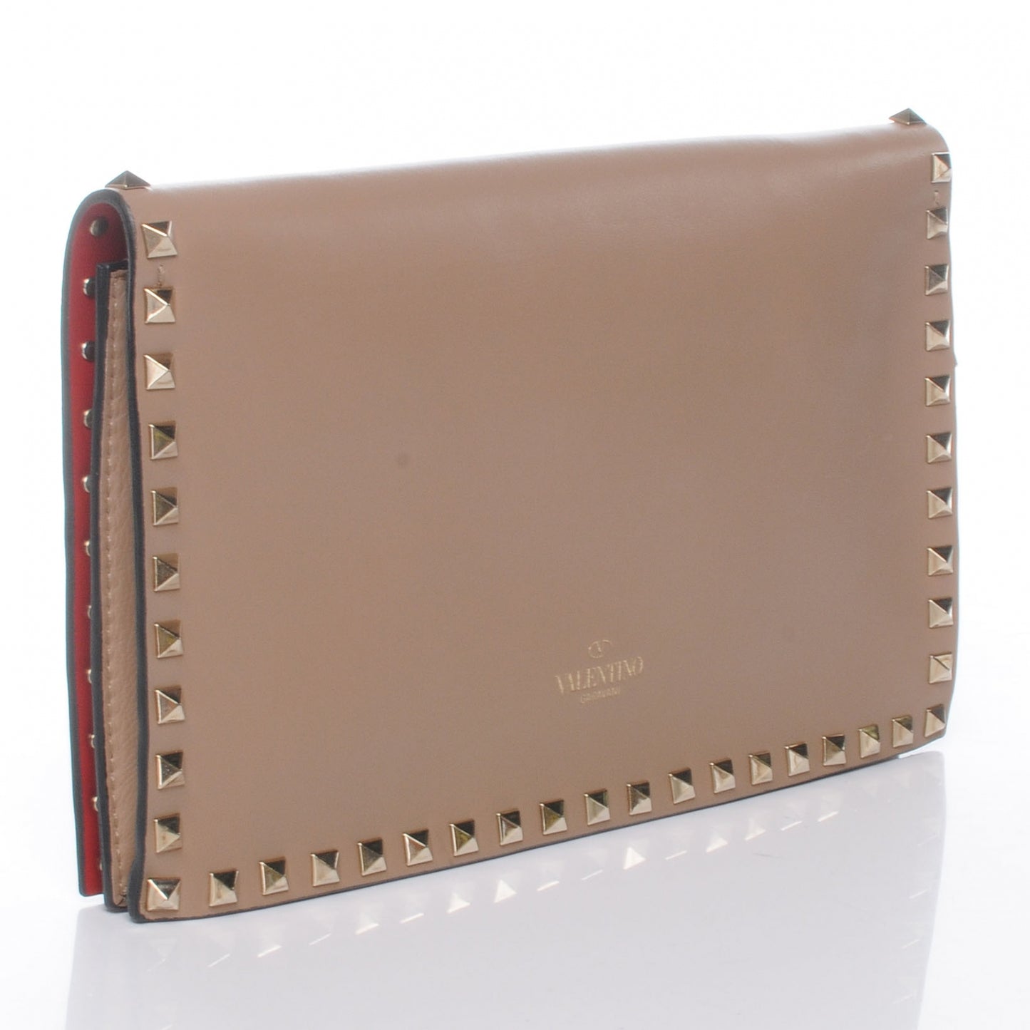 Nappa Rockstud Wristlet Clutch Poudre