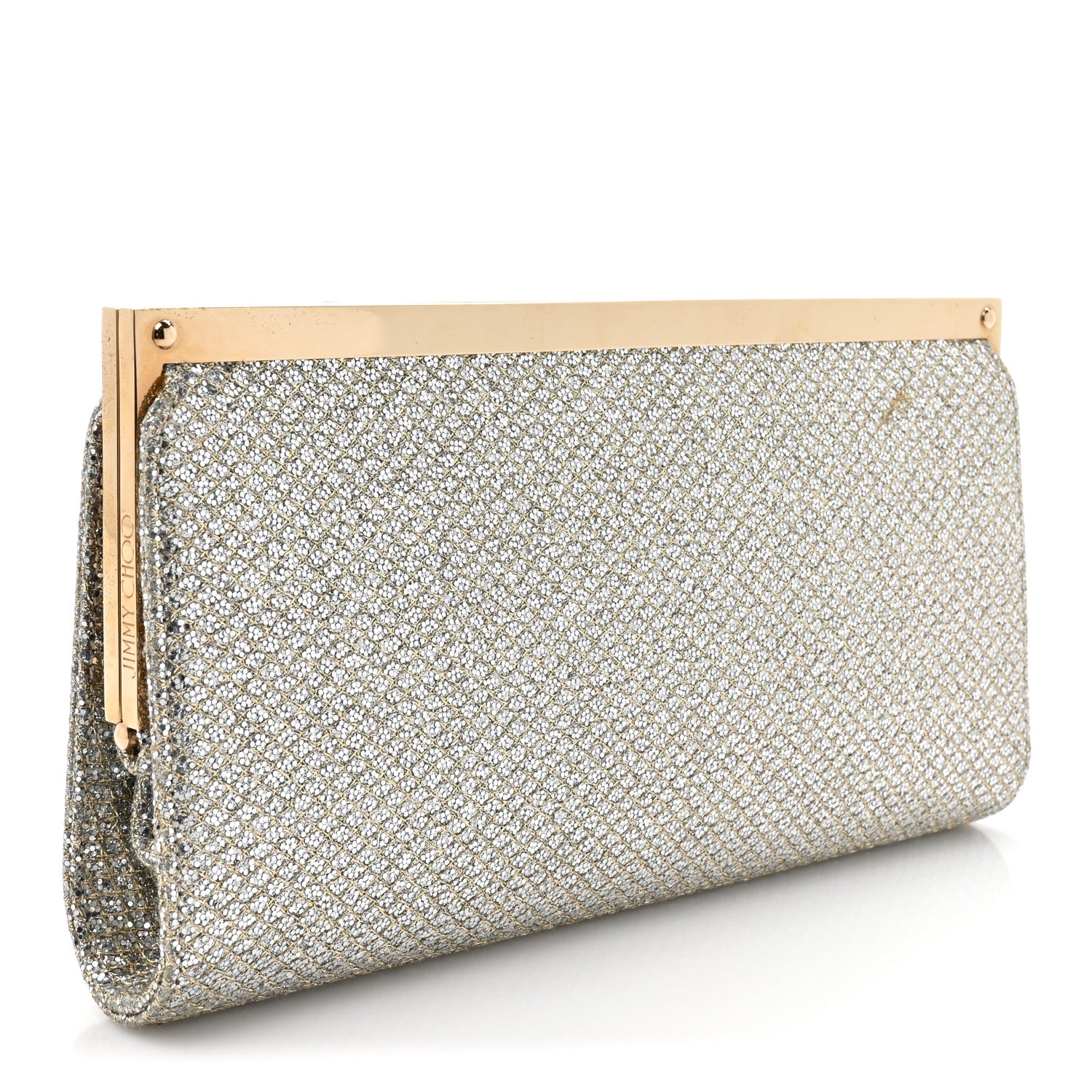 Jimmy Choo Glitter Fabric Camille Clutch Champagne 3 of 11