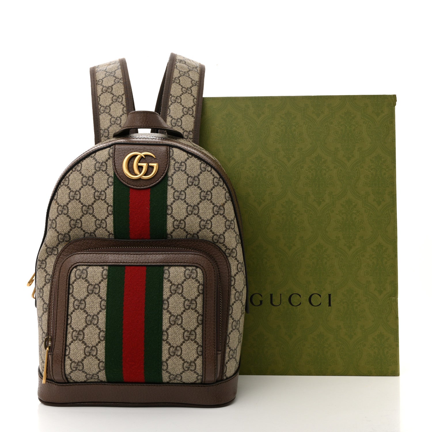 Gucci GG Supreme Monogram Calfskin Web Small Ophidia Day BackpacK Beige Ebony New Acero 11 of 11