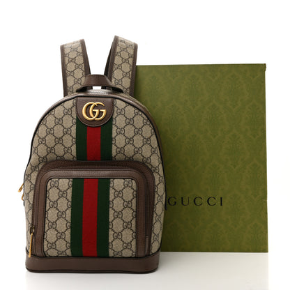 Gucci GG Supreme Monogram Calfskin Web Small Ophidia Day BackpacK Beige Ebony New Acero 11 of 11