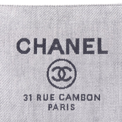 Chanel Canvas Large Deauville Pouch Blue 10 of 11