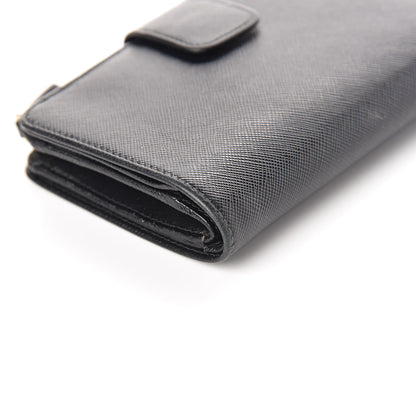 Prada Saffiano Metal Compact Wallet Black 9 of 13