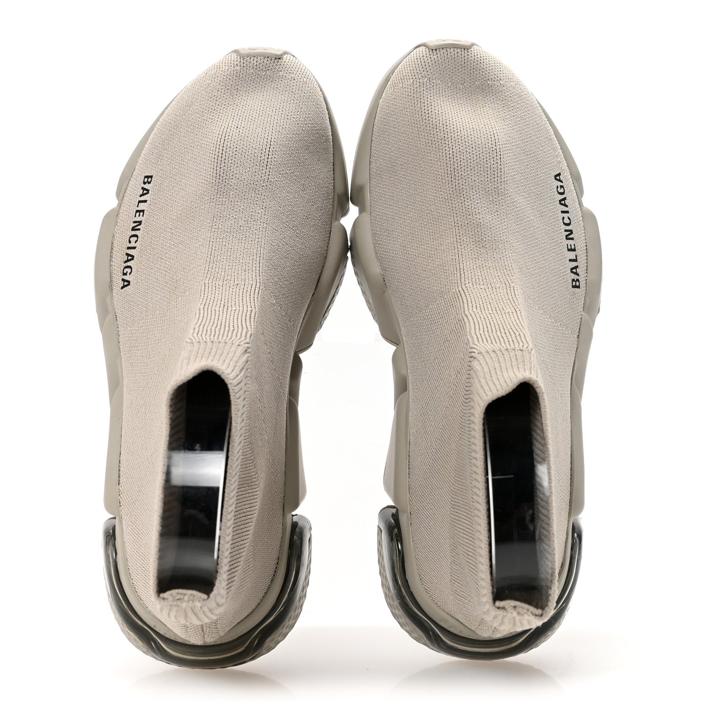 Technical 3D Recycled Knit Clear Sole Womens Speed Sneakers 35 Sand