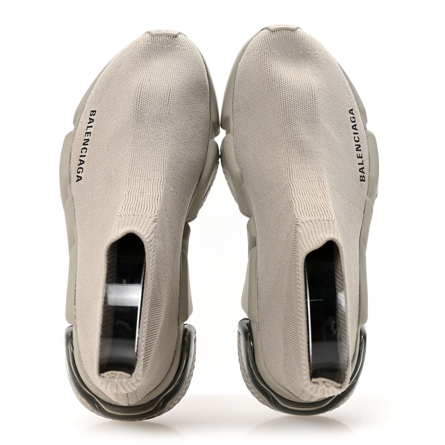 Balenciaga Technical 3D Recycled Knit Clear Sole Womens Speed Sneakers 35 Sand 2 of 10