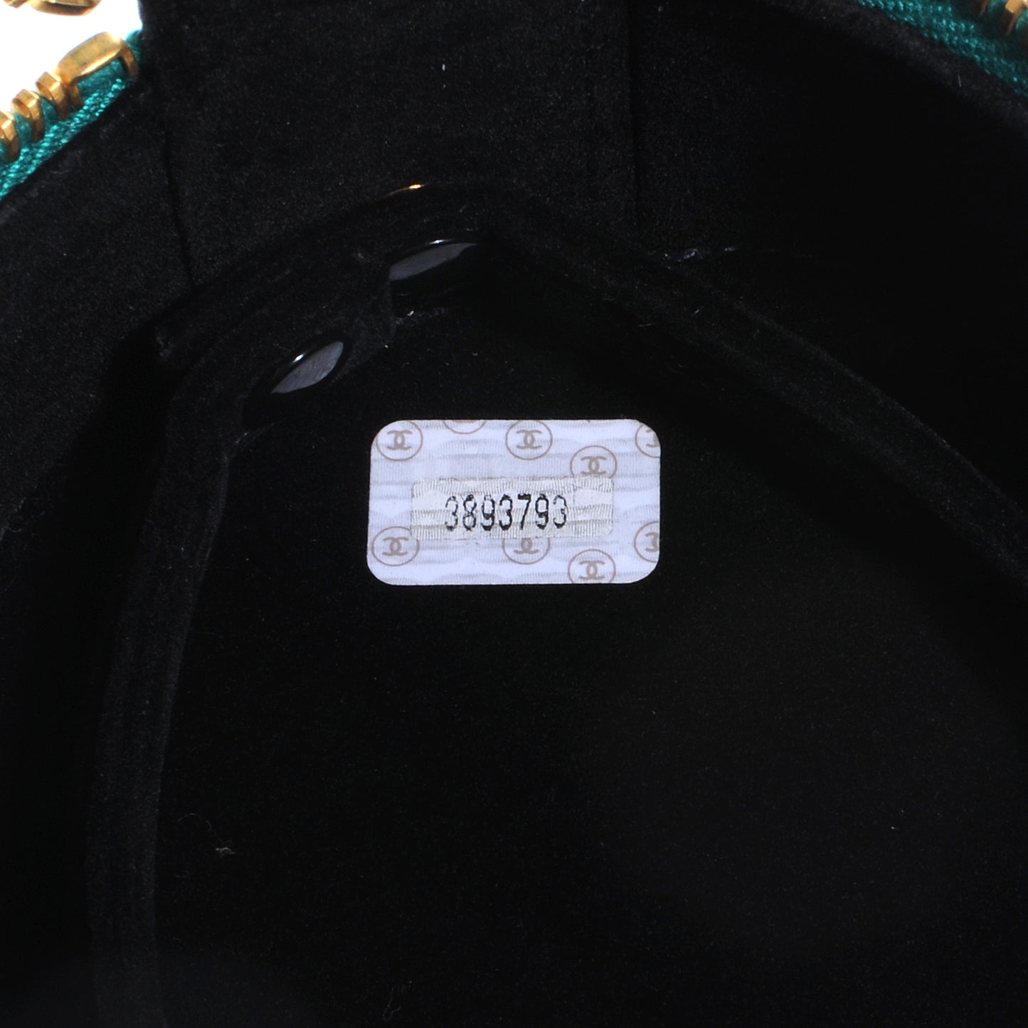 Small CC Caviar Jewelry Travel Case Green