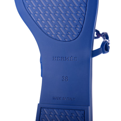 Hermes Rubber Chaine d'Ancre Rivage Sandals 38 Bleu Smalt 7 of 10