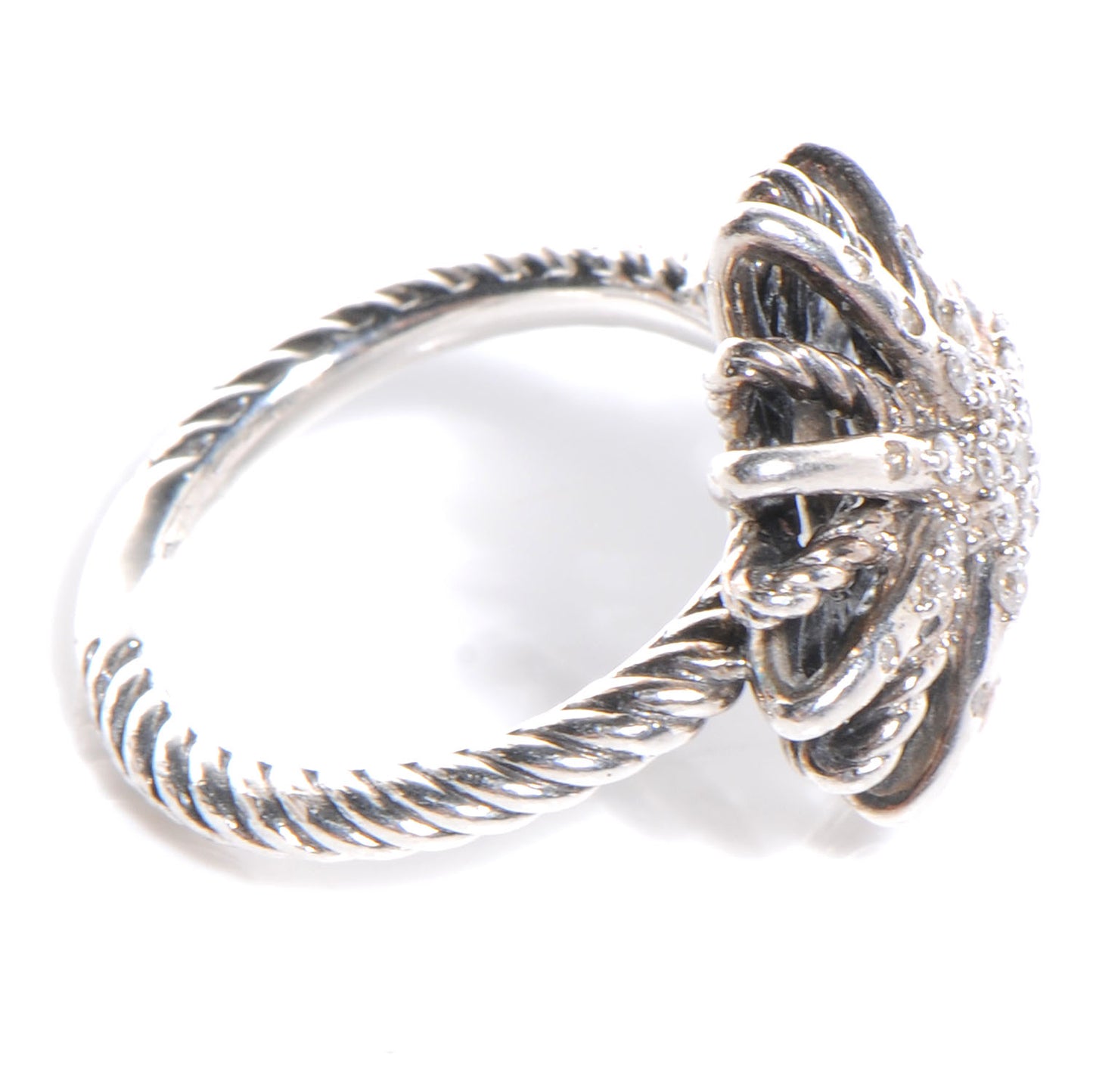 Sterling Silver Diamond 17mm Starburst Ring 49 5