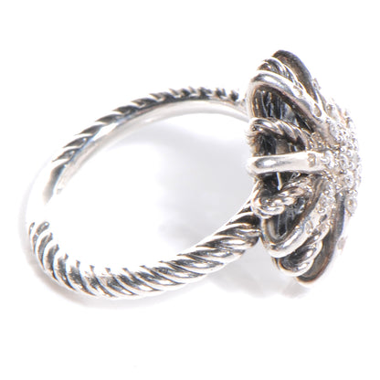 David Yurman Sterling Silver Diamond 17mm Starburst Ring 49 5 3 of 5