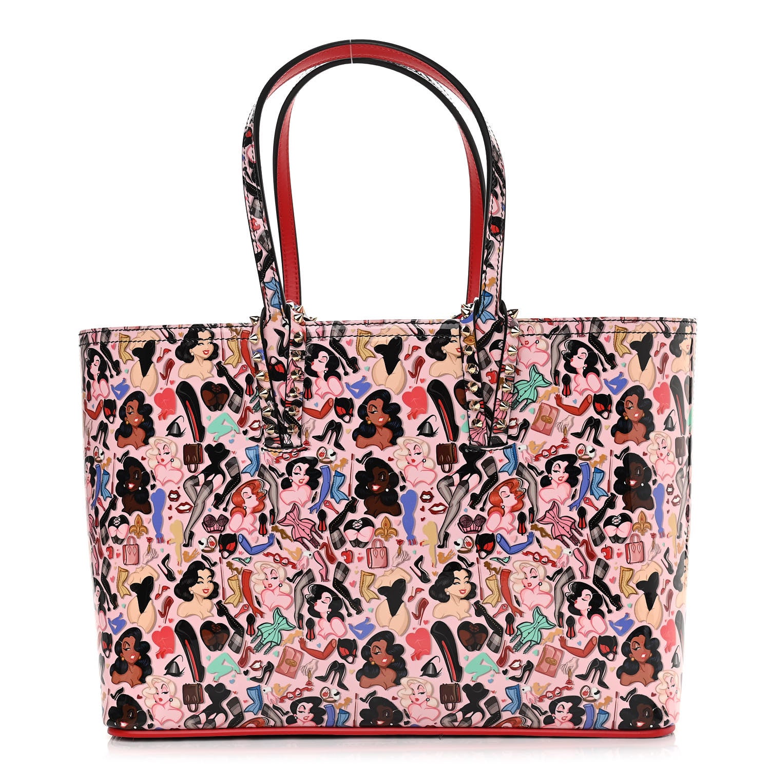 Christian Louboutin Patent Calfskin Small Dita Cabata Tote Red 3 of 13