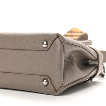 Burberry Derby Calfskin House Check Small Banner Tote Pale Taupe 11 of 15