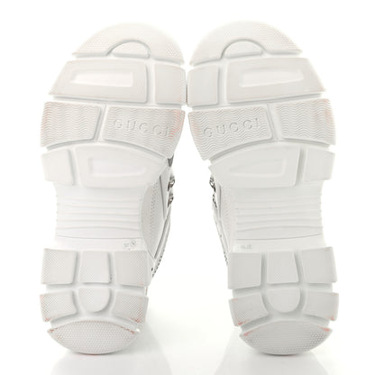 Gucci X SEGA Mesh Calfskin Suede Womens Flashtrek Sneakers 37.5 Great White 5 of 12