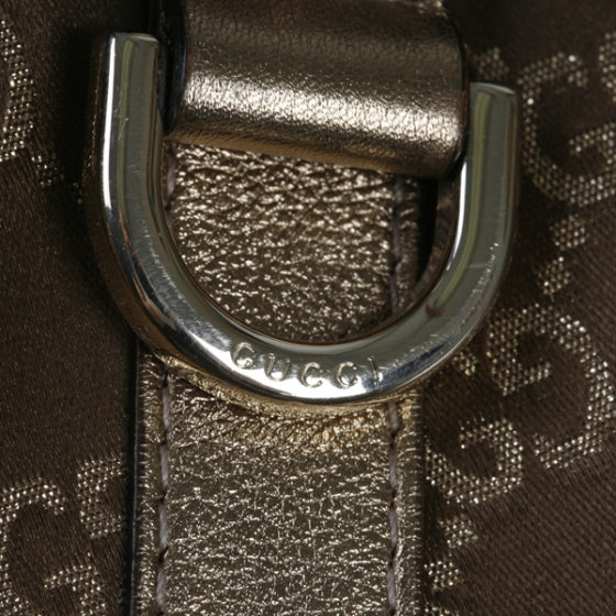 Satin Monogram Medium Abbey Shoulder Bag Bronze
