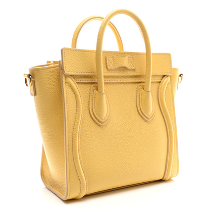 Celine Drummed Calfskin Nano Luggage Pollen 3 of 12