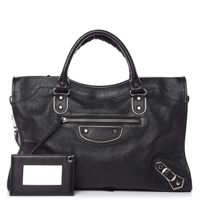 Balenciaga Chevre Silver Metallic Edge Hardware City Black 1 of 11