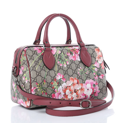 Gucci GG Supreme Monogram Blooms Small Boston Beige Multicolor Dry Rose 3 of 9