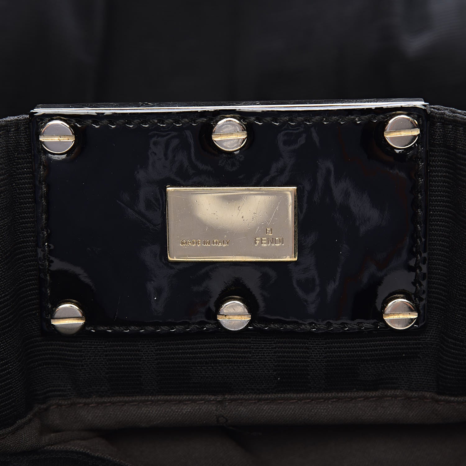 Fendi Zucca Enamel Mia Tote Black 7 of 13