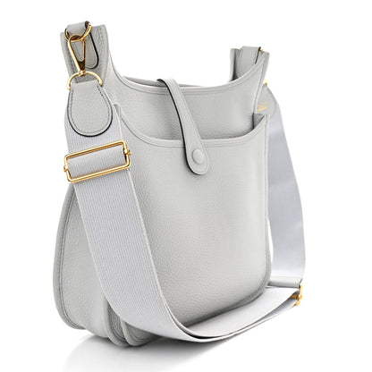 Hermes Taurillon Clemence Evelyne III PM Bleu Pale 3 of 12